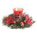 - 16" CASHMERE POINSETTIA CNTRPC-green/red
