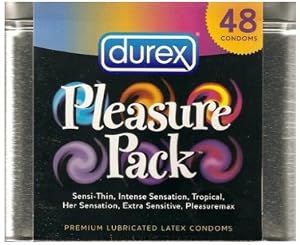 Durex Pleasure Pack Condom Tin, 48 Count