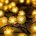 SATU BROWN Solar Outdoor String Lights, 21ft 30LED Chuzzle Ball Fairy Waterproof Decorative Lighting for Home, Garden, Patio, Yard, Christmas Tree, Parties