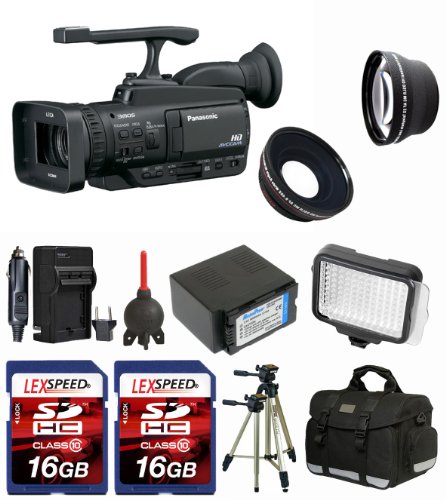 Panasonic AG-HMC40 Camcorder + Wide Angle + Telephoto Lens + Battery + Two 16GB Cards + Case + Tripod + Led Light + Filter Kit Panasonic AG-HMC40 Camcorder + Wide Angle + Telephoto Lens + Battery + Two 16GB Cards + Case + Tripod + Led Light + Filter Kit