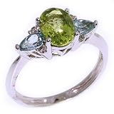 SAVE 74% 14K Peridot, Blue Topaz & Diamond Ring - OVERSTOCK Clearance Sale!