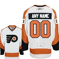 ANYNAME #00 Philadelphia Flyers Reebok EDGE Authentic Away NHL Hockey Jersey (NHLPA Certified Custom Sewn Authentic Twill)
