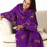 East Carolina Pirates Purple Team Logo Print Unisex Snuggie Blanket