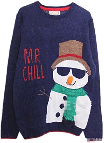 Lana Hua Women's Happy Snowman in Sunglass Ugly Christmas Sweater Knitted Jumper