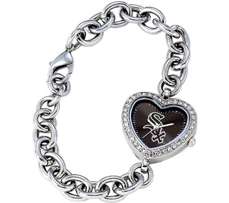 Chicago White Sox Ladies Heart Watch By Game Time