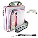 Transparent Cables - Kroo Pink and Gray Creamy Carrying Case Optional Shoulder Strap For Amazon Kindle DX Now with More Space, More Durable, Looks CooL + Includes a 4-inch Determination Hand Strap + Includes a USB Data Sync Cable