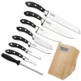 Iron Chef America 9-Piece Cutlery Set including Stainless Steel and Wood Block with Built-tine Timer
