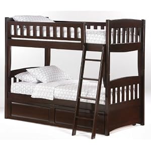 Newport Twin over Twin Bunk Bed plus Understorage Unit with Dark Chocolate Finish by Bunksnstuff