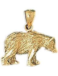 Dazzlers Solid 14 karats Gold 3D Wild Bear Charm Pendant available in three colors from jewelsberry (weights: 4.5 grams only)