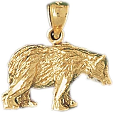 Cheap Girls Jewelry Dazzlers Solid 14 karats Gold 3D Wild Bear Charm Pendant available in three colors from jewelsberry (weights: 4.5 grams only) For Sale