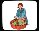 Mouse Pad with body, individuals, individual, grating, humans, woman, person, cooking, cleaning, human, persons, vegetables, people