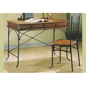 Wood and Metal Desk and Chair by Home and Living
