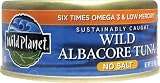 Wild Planet Sustainably Caught Wild Albacore Tuna No Salt, 5 Ounce Cans (Pack of 6)