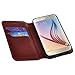 GW Case Compatible for Galaxy S6 Edge Wallet Case, Slim Flip Folio [Kickstand Feature] Pu Leather Wallet Case with ID&Credit Card Slot for Galaxy S6 Edge - Brown Wallet