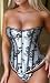 Sexy White Corset with Black Flower Lace Small Party Clubwear Cocktail