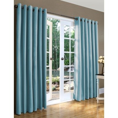 Weathermate Solid Insulated Color Grommet Top Curtain Pairs in Blue Size: 72 H x 80 W