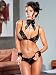 Lace Bra Open Cup Thong Chains Restraint Set Black or White