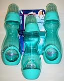 Set of Three 'Mothers Care' Green Baby Feeding Bottles