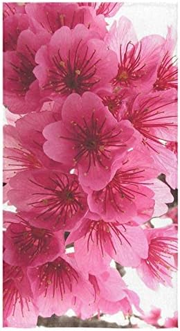 Beautiful Cherry Blossom Tree, Sakura Flower Pattern Sale Custom Bath Towels Large Soft and Comfortable Travel Beach Bathroom Shower Washcloth Wrap for Men/Women 80% Polyester 20% Cotton, (30" x 56")