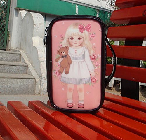 Cute Portable Multi-Functional Beauty Version Cosmetic Makeup Bag Case Pouch Pencil Gift Case (Pink-1)