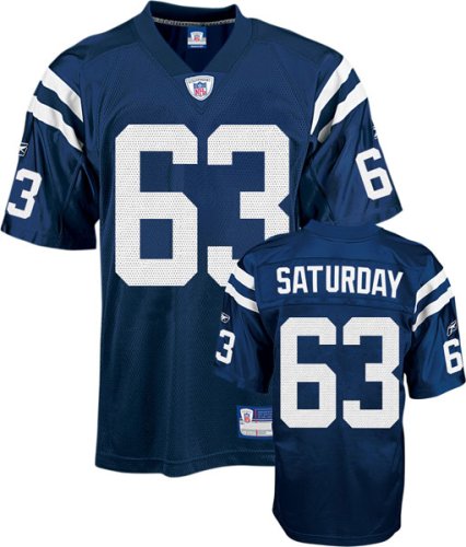 Jeff Saturday Jersey: Reebok Blue Replica #63 Indianapolis Colts Jersey - Small