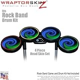 Alecias Swirl 01 Blue Skin by WraptorSkinz fits Rock Band Drum Set for Nintendo Wii, XBOX 360, PS2 &
