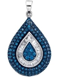 1.00CTW BLUE DIAMOND MICRO-PAVE PENDANT
