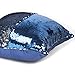 Tinksky DIY Two Tone Glitter Sequins Throw Pillow Cases and Covers Color Changing Scale Home Cushion Sofa Pillowcase (Blue)