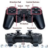 Black Wireless Game Bluetooth Gamepad Shock 6 six Modes way rapid replacement Controller For PS3 Play Station 3