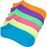 FULL TILT 6 Pack Slub Bright Womens Socks