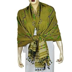 Womens Shawls Mirror Work Tie Dye Wool Accessory 80 x 35 inches