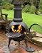 BLACK CAST IRON CHIMINEA WITH SWING OUT GRILL