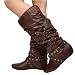 Capella35 Studded Knee High Wedge Boot BROWN