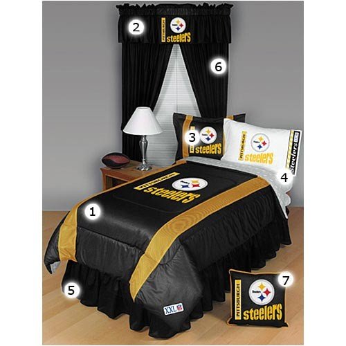 Pittsburgh Steelers Black Full Size Sideline Bedroom Set