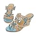 Charm Foot Fashion Rhinestone Womens Wedge Heel Open Toe Sandals Slippers