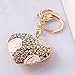 Bonlting Sweet Love Heart Rose Flower Crystal Charm Pendant Purse Bag Key Ring Chain