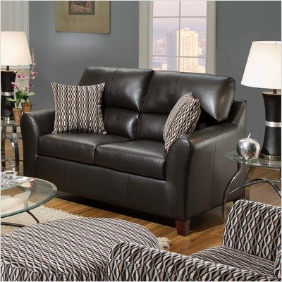 Simmons Upholstery 6417-LOVESEAT-URBAN Monica Bonded Leather Stationary Loveseat