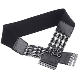 STEVEN by Steve Madden Women's Chain Link Stretch Belt