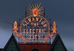 An Enduring Landmark - Scranton, Pennsylvania's 'Electric City' Sign - Nostalgic 16x20-inch Photographic Print by Carol M. Highsmith