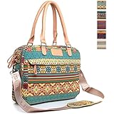 BRINCH&reg; Fashion Bohemian Style Canvas Fabric Soft Foam Bubble Padded 15.6 inch Woman Laptop Sleeve Messenger Bag Briefcase Handbag with Shoulder Strap and Various Pockets,Ultra Protective for 15-15.6 inch Laptop / Notebook Computer / MacBook Air / MacBook Pro (15-15.6 Inches,Bohemian Style)