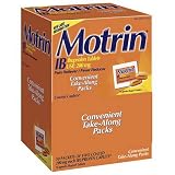 Motrin IB Ibuprofen USP, 200 mg - 50 Packets of 2 Caplets (100 Caplets total) - Convenient Travel Packets!