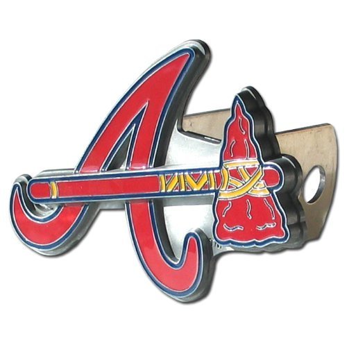 Atlanta Braves Large Zinc Trailer Hitch Cover - MLB Baseball Fan Shop Sports Team Merchandise