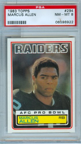 1983 Topps #294 Marcus Allen Rookie Card Oakland Raiders PSA 8 NM-MT