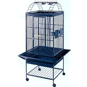 Brand New Parrot Bird Wrought Iron Cage Play-Top On Wheels 18x18x55 *Antique-Silver*