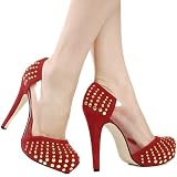 Parker Studded High Heel Pumps RED