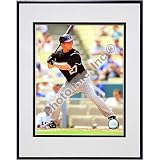 Colorado Rockies Garrett Atkins 2008 Batting Action - Matted 8x10 Photo in Aluminum Frame