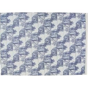 Blue Paesaggio Landscape Toile Figural Poster Decoupage Gift Wrap 20 x 28 "