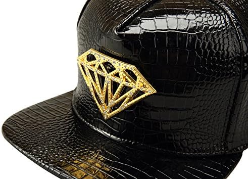 2015 New 4 Colors Alligator Skin Czech Crystals Diamond Hat (Black)