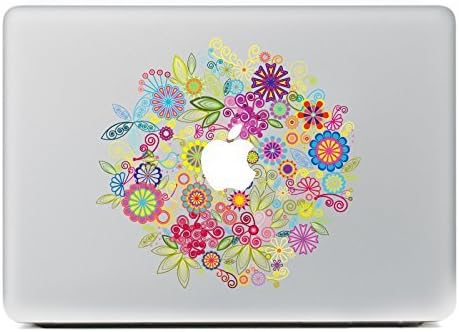 Colorful Flowers Removable Vinyl Decal Sticker Skin for Apple Macbook Pro Air Mac 13" inch