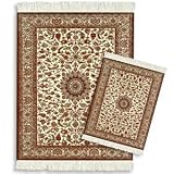 Fiberlok Classic Nain MouseRug & CoasterRug 2 Piece Matching Set, Hand Washable Mouse and Coaster Pads & Desk Protectors